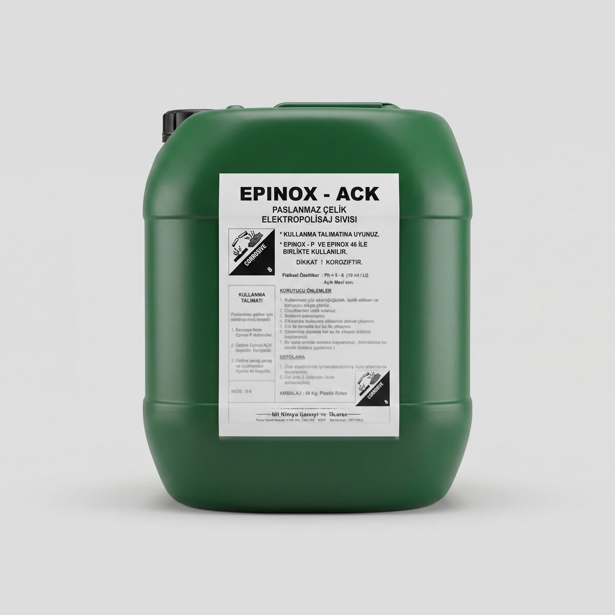 Epinoks ACK Elektropolisaj Sıvısı